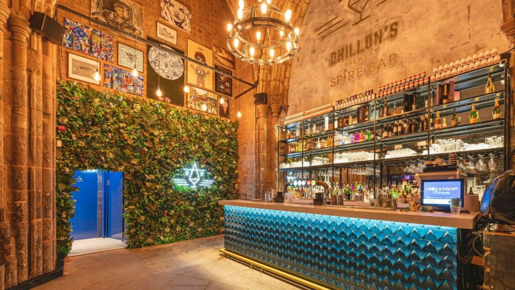 Image showing Dhillon's Spire Bar, Coventry as designed by Black Ivy Design - bar interior design services